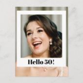 50. Geburtstag Modernes Foto Überraschung Postkarte (Vorderseite)