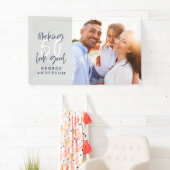 50. Geburtstag modernes graues und marineblaues Fo Banner (Insitu)