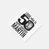 50. Geburtstag Mono sehen 50 benutzerdefinierte Fo Serviette (Ecke)