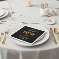 50. Geburtstag Name 1976 Schwarz Gold Elegant Chic