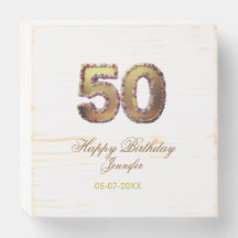 50. Geburtstag Name Datum Jahr Gold floral fett 