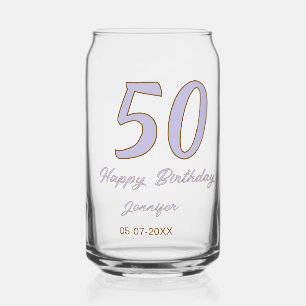 50. Geburtstag Name Datum Jahr lila braun Mode Dosenglas