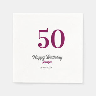 50. Geburtstag Name Datum Jahr Lila Vorlage Serviette