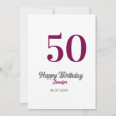 50. Geburtstag Name Datum Jahr Mauve Vorlage (Rückseite)