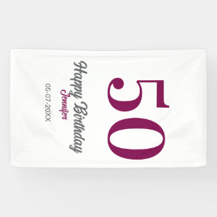 50. Geburtstag Name Datum Jahr Mauve Vorlage Banner