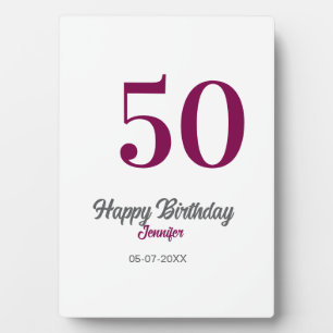 50. Geburtstag Name Datum Jahr Mauve Vorlage  Fotoplatte