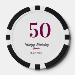 50. Geburtstag Name Datum Jahr Mauve Vorlage Pokerchips