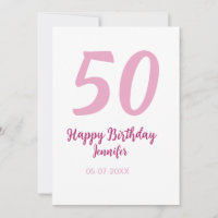 50. Geburtstag Name Datum Jahr pink rot fett