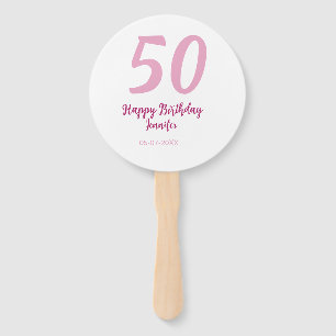 50. Geburtstag Name Datum Jahr pink rot fett Fächer
