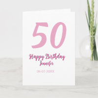 50. Geburtstag Name Datum Jahr pink rot fett