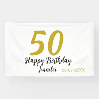 50. Geburtstag Name Datum Jahr schwarze Vorlage ge Banner