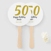 50. Geburtstag Name Datum Jahr schwarze Vorlage ge Fächer (Vorne und Hinten)