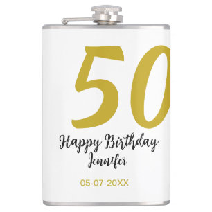 50. Geburtstag Name Datum Jahr schwarze Vorlage ge Flachmann