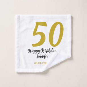 50. Geburtstag Name Datum Jahr schwarze Vorlage ge Waschlappen