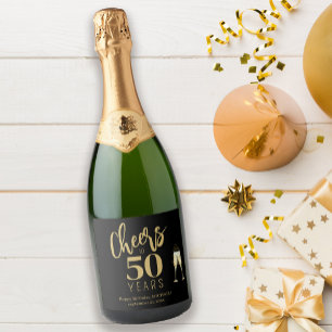 50. Geburtstag Name personalisierte Cheers Gold Sc Schaumweinetikett