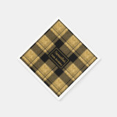 50. Geburtstag Napkins Black Gold Custom Keepake Serviette (Ecke)