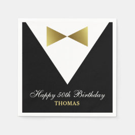 50. Geburtstag Napkins | Ideen für Black and Gold  Serviette