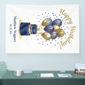 50. Geburtstag Navy Blue Balloon Cake Banner (Messe)