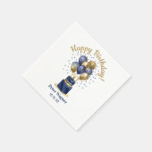 50. Geburtstag Navy Blue Balloon Cake Serviette (Ecke)
