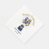 50. Geburtstag Navy Blue Balloon Cake Serviette (Ecke)