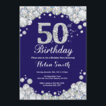 50. Geburtstag Navy Blue und Silver Diamond Einladung<br><div class="desc">Einladung zum 50. Geburtstag. Navy Blue und Silver Kristall Diamond. Eleganter Geburtstag Bash einladen. Erwachsener zum Geburtstag. Frauen zum Geburtstag. Männer zum Geburtstag. Für weitere Anpassungen klicken Sie bitte auf die Schaltfläche "Anpassen" und verwenden Sie unser Designwerkzeug,  um diese Vorlage zu ändern.</div>
