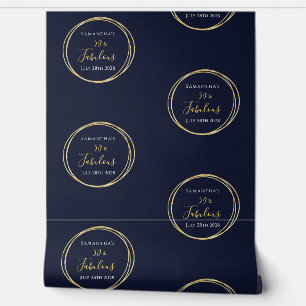 50. Geburtstag Navy Gold 50 Fabulous Tapete