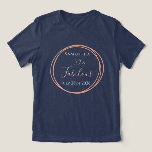 50. Geburtstag Navy Rose Gold Geburtstagsfeier Ges Tri-Blend Shirt