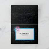 50. Geburtstag Neon on on Brick Card Karte (Innenseite)