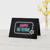 50. Geburtstag Neon on on Brick Card Karte (Gelbe Blume)