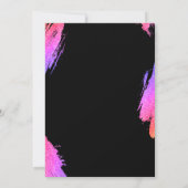 50. Geburtstag Neon Pink Glitzer Party Einladung (Rückseite)