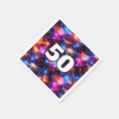 50. Geburtstag Neon-Polygon-Abstrakt  Serviette (Ecke)