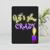 50. Geburtstag Neon-Zeichen mit Kerze Einladung (Stehend Vorderseite)