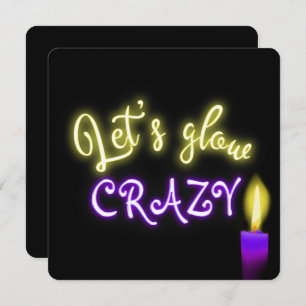 50. Geburtstag Neon-Zeichen mit Kerze Einladung