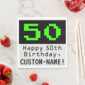 50. Geburtstag - Nerdy / Geeky Style "50" & Name Serviette (Beispiel)