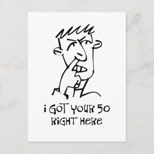 50. Geburtstag Nose Picker, ich got deine 50! Postkarte