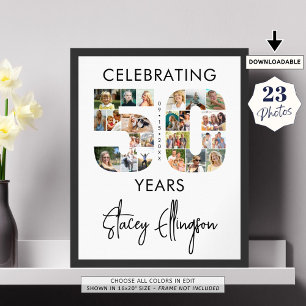 50. Geburtstag Nr. 50 23 FotoCollage Poster