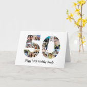 50. Geburtstag Nr. 50 Custom Foto Collage Karte (Gelbe Blume)