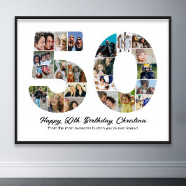 50. Geburtstag Nummer 50 Fotocollage Jahrestag Poster