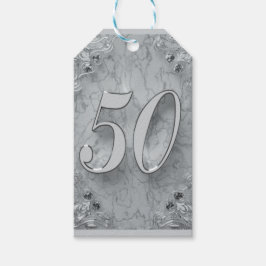 50. Geburtstag oder Jubiläum Regal Silver Marble Geschenkanhänger