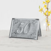 50. Geburtstag oder Jubiläum Regal Silver Marble Karte (Gelbe Blume)