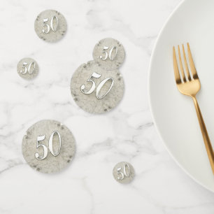 50. Geburtstag oder Jubiläum Regal Silver Marble Konfetti