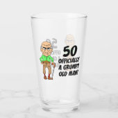 50. Geburtstag Offiziell grauenhafter alter Mann Glas (Rückseite)