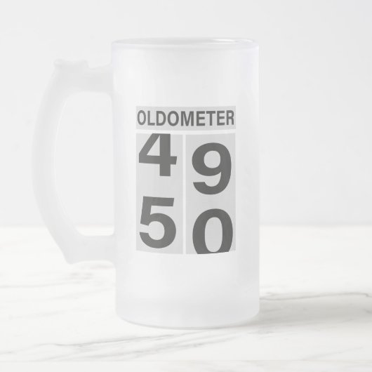 50. Geburtstag Oldometer Beer Tasse (Links)