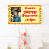 50. Geburtstag Orange Blume Foto Banner (Insitu)