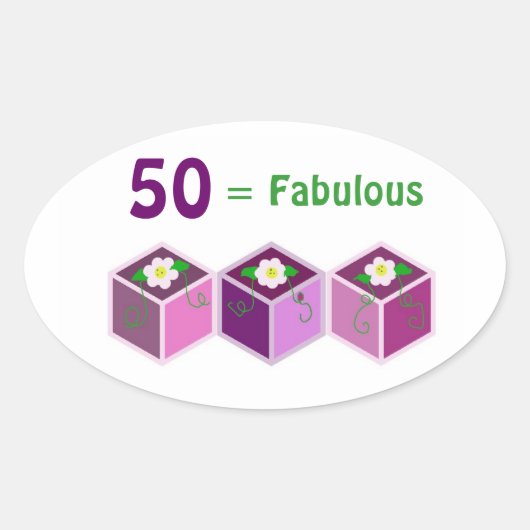 50. Geburtstag Ovaler Aufkleber (Vorderseite)