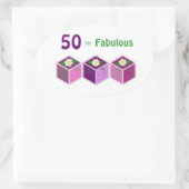 50. Geburtstag Ovaler Aufkleber (Tasche)