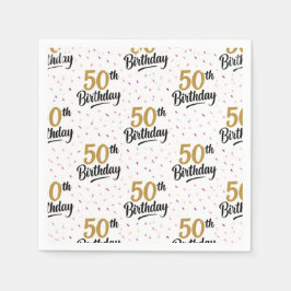 50. Geburtstag Papiertücher, Fünfzig Geburtstagsfe Serviette