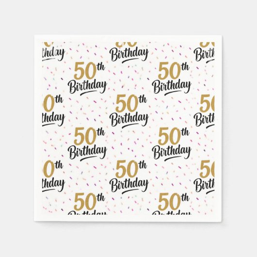 50. Geburtstag Papiertücher, Fünfzig Geburtstagsfe Serviette (Vorderseite)