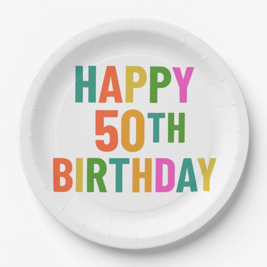 50. Geburtstag Pappteller (Vorderseite)