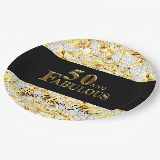 50. Geburtstag Pappteller (Schrägansicht)